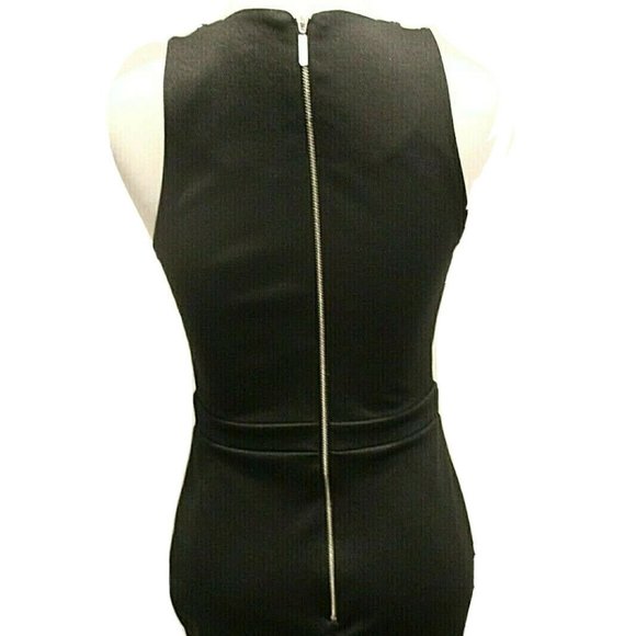 TOPSHOP Black Sleeveless Exposed Zip Bodycon Dress - Picture 6 of 8